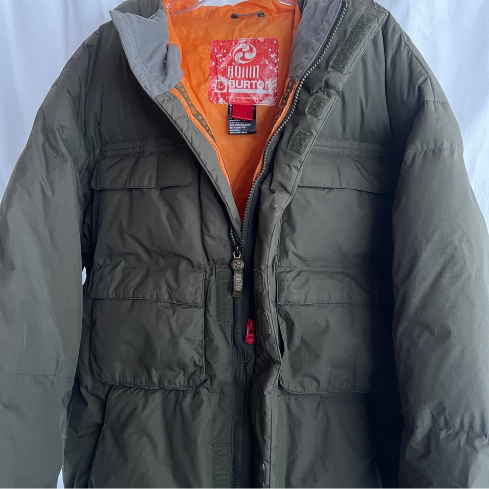 Rare Burton 2006 Ronin 6/4 Down Coat Size Large With Quilted Design On Back